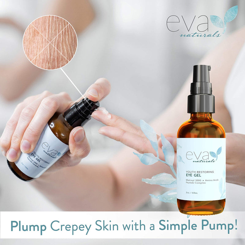 Eva Naturals Rewind Time Bundle - Vitamin C Plus Serum (1oz), Eye Gel (2oz), Stop the Clock Moisturizing Cream (1.7oz), Glycolic Acid Cleanser (6oz), All-in-One Skin Renewing Facial Toner (4oz) Eva Naturals