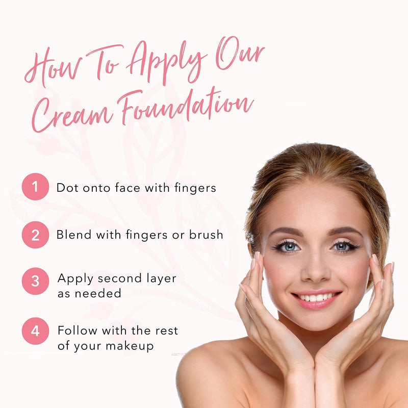 100% PURE Fruit Pigmented Cream Foundation, Peach Bisque, Full Coverage Foundation, Anti-Aging, Matte Finish, Vegan Makeup (Medium with Olive Undertone) - 0.32 oz 100% PURE