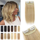S-noilite Clip in Hairpieces One Piece 2 Clips Natural Blonde Thick Clip in Hair Extensions 8Inch 12g Short Remy Hair For Women with Thinning Hair Add Hair Volume S-noilite