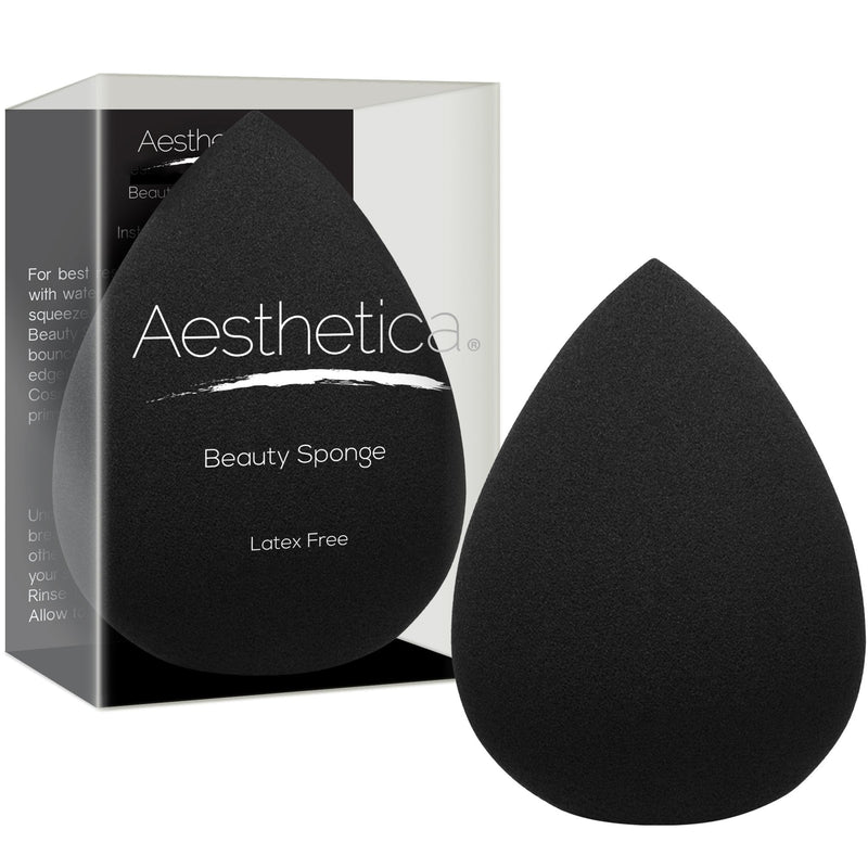Aesthetica Cosmetics Beauty Sponge Blender - Latex Free and Vegan Makeup Sponge Blender - For Powder, Cream or Liquid Application - One Piece Make Up Sponge Aesthetica Store