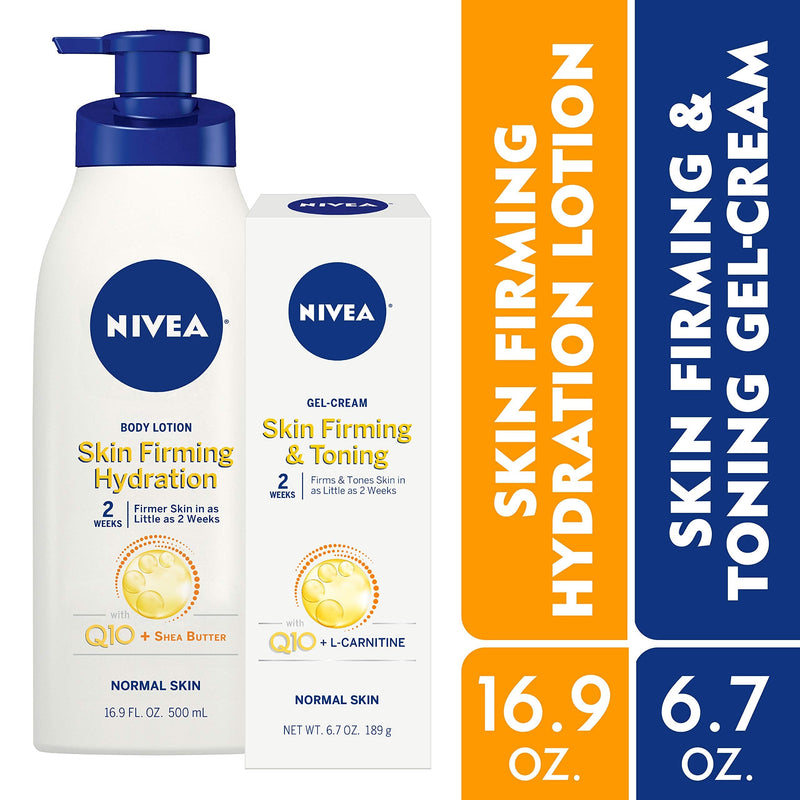 NIVEA Skin Firming Variety Pack with 16.9 Fl Oz Body Lotion and 6.7 Oz Gel-Cream NIVEA