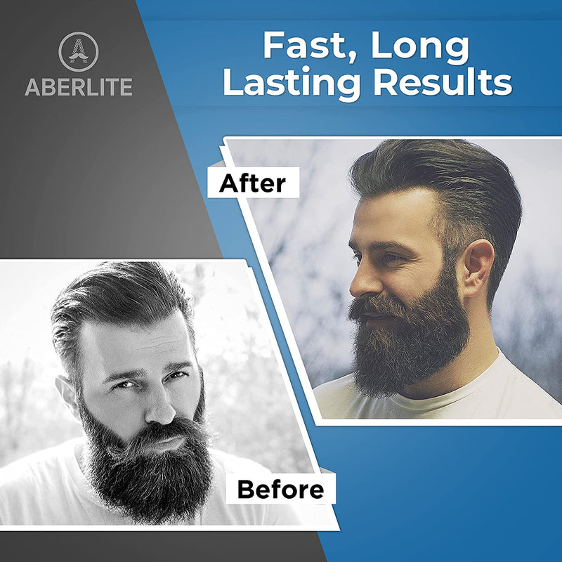 Aberlite EDC - Premium Beard Straightener Brush for Men - Professional Straightening Tool Heated Comb - For Short & Long Beards  - For Home and Travel Aberlite
