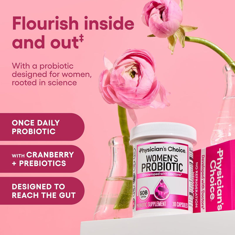 Physician's CHOICE Probiotics for Women - PH Balance, Digestive, UT, & Feminine Health - 50 Billion CFU - 6 Unique Strains for Her - Organic Prebiotics, Cranberry Extract+ - Women Probiotic - 30 CT Infinity Warehouse