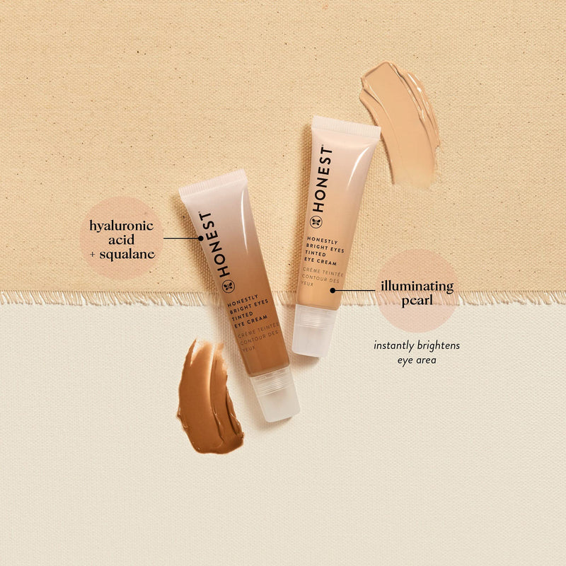 Honest Beauty Honestly Bright Eyes Tinted Eye Cream, Terracotta with Hyaluronic Acid + Squalene | EWG Certified + Dermatologist Tested & Vegan + Cruelty Free | 0.5 fl. oz. Honest Beauty