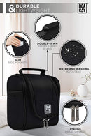 Premium Small Hanging Travel Toiletry Bag for Women and Men, Hygiene Bag, Bathroom and Shower Organizer Kit with Elastic Band Holders for Toiletries, Cosmetics, Makeup, Brushes (Small) BOACAY Store