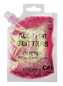 CAI BEAUTY NYC Pink Glitter | Easy to Apply, Easy to Remove Chunky Glitter for Body, Face and Hair | Bag Pouch | Holographic Cosmetic Grade Glamour CAI BEAUTY NYC