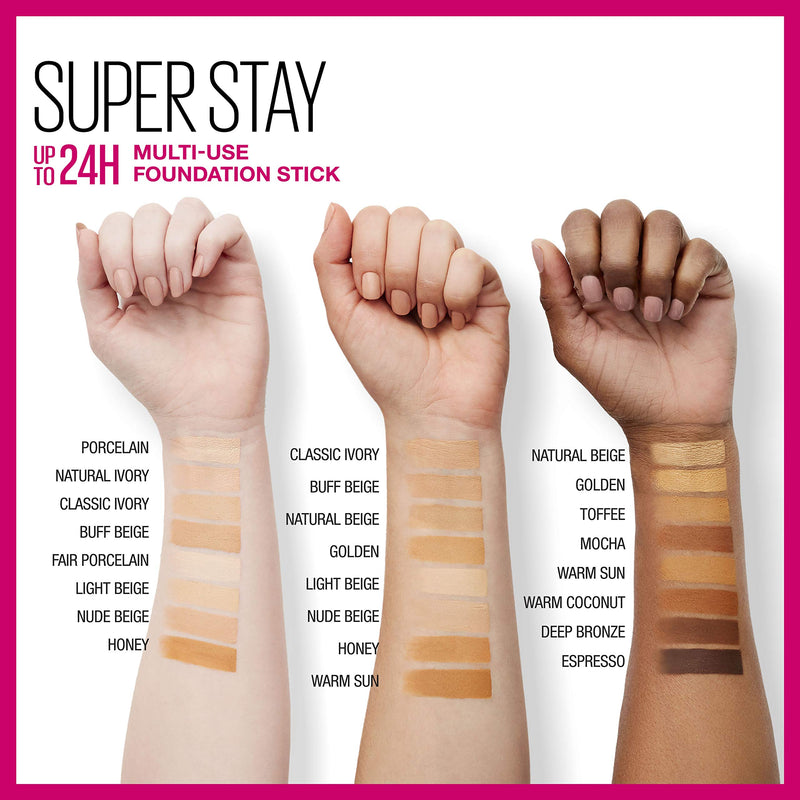 Maybelline New York Super Stay Foundation Stick for Normal To Oily Skin, Warm Coconut, 0.25 Ounce Maybelline New York