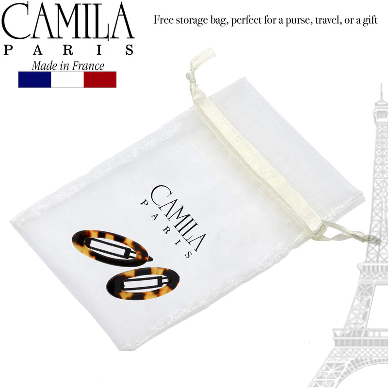 Camila Paris CP1993/2 French Hair Barrette Clip for Women, Handmade, Side Slide-in Metal-Free Closure Strong Hold Grip Hair Clips for Girls, No Slip Durable Styling Hair Accessories, Made in France Camila