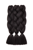24 inch Jumbo Braiding Hair Jumbo Braid Hair Extensions Jumbo Box Braids Crochet Hair Long Rainbow Colorful for Women Kids DIY High Temperature Synthetic Fiber Black 5 Bundles Benehair