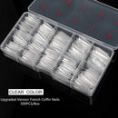 Vcedas Coffin Shaped Nail Tips Clear Upgrade Coffin Nails Half Cover 500PCS Flake Acrylic Nails French Coffin Long for Finger Vcedas