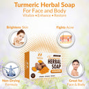 Turmeric Soap Bar for Face & Body - All Natural Turmeric Skin Soap - Turmeric Face Soap Reduces Acne, Brightens Scars & Cleanses Skin - 4 Oz Turmeric Bar Soap for All Skin Types Made in USA Natrulo
