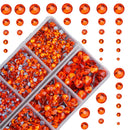 4000pcs Mixed Size Hot Fix Round Crystals Gems Glass Stones Hotfix Flat Back Rhinestones (Orange) MASSIVE BEADS
