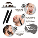 Beard Pencil Filler for Men - Easy to Apply, Waterproof Beard Filler - Beard, Mustache and Eyebrow Color and Shape Enhancer - With Micro Fork Tips (Black) ECCO PURE