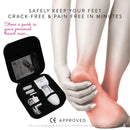 Zoe+Ruth Electric Callus Remover USB Rechargeable Pedicure Foot File tool for Dry Cracked Skin on your Heels and Feet. International Charger, 3 Rollers, Travel Storage Case + 5 Pack Roller Bundle Zoe+Ruth