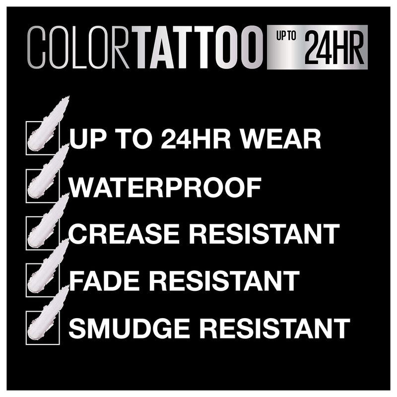Maybelline New York Color Tattoo 24 Hour Longwear Cream Eyeshadow Makeup, Front Runner, 1 Count Maybelline New York
