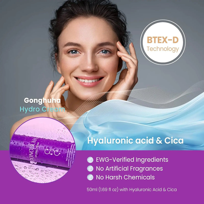 Hydro Cream – Lightweight Ultra-Hydrating Face Moisturizer for Glowing Skin | 50ml (1.69 fl oz) with Hyaluronic Acid & Cica | Korean Skin Care Infinity Warehouse