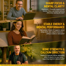 Magnesium L-Threonate 1500mg with Vitamin D3 10,000 IU & K2 MK-7 – Brain, Focus & Bone Support – 60 Vegan Capsules – High Absorption, Non-GMO Infinity Warehouse