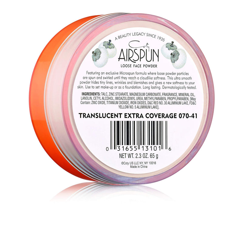 Coty Airspun Face Powder, Translucent Extra Coverage, 2.3 Ounce, Pack of 1 COTY AIRSPUN