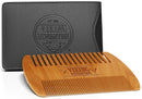 Wooden Beard Comb & Case, Dual Action Fine & Coarse Teeth, Perfect for use with Balms and Oils, Top Pocket Comb for Beards & Mustaches by Viking Revolution Viking Revolution