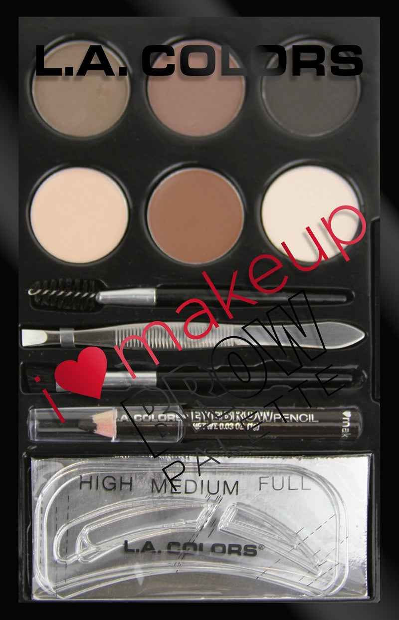 L.A. Colors I Heart Makeup Brow Palette, Medium to Dark, 0.26 Ounce L.A. COLORS
