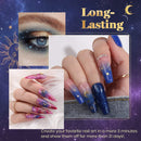 Beetles Gel Nail Polish Kit, 20 Pcs Celestial Collection Soak Off Nail Gel Black Polish White Blue Glitter Gel Polish Starter Kit with Gel Base Top Coat Brushes Stickers Rhinestone Gel Essential Kit beetles Gel Polish