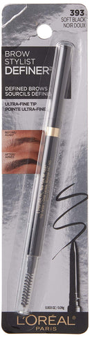 L'Oreal Paris Makeup Brow Definer Waterproof Eyebrow Pencil, Ultra-Fine Mechanical Pencil, Draws Tiny Brow Hairs and Fills in Sparse Areas and Gaps, Soft Black, 0.003 Ounce (Pack of 1) L'Oreal Paris
