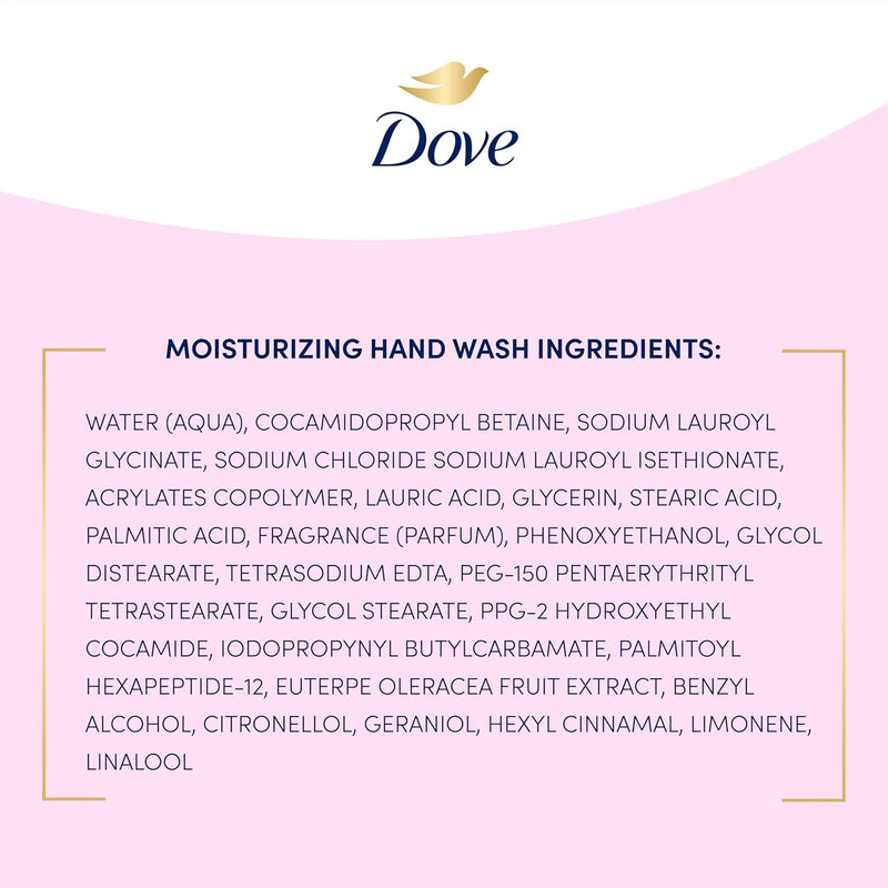 Dove Prebiotic Boost Hand Wash Dryness Remedy 4 Count for Lasting Softness, with Acai & Peptides, 12 oz Infinity Warehouse