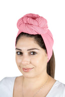 Rosemade 17 Solid Colors Women Head Wrap Hair Scarf Turban Soft Stretch Tie African Hijab Headwear Knit Jersey headwrap (Pink) Rosemade