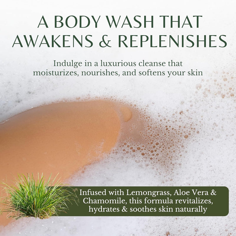 Lemongrass Body Wash with Vitamin E, Cleanses, Refreshes & Invigorates, Shower Gel for Dry and Sensitive Skin, Women & Men, Organic & Natural, 16 fl oz, 2-Pack Infinity Warehouse