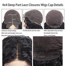 Amella Hair Lace Front Wigs Human Hair Brazilian Short Curly Bob Water Wave 4x4 lace closure Human Hair Wigs for Black Women Pre Plucked with Baby Hair(10 Inch) Amella Store