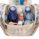 Hanging Travel Toiletry Bag Cosmetic Make up Organizer for Women and Men (Medium, Blue Leaf) Narwey