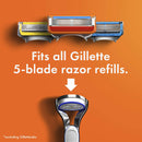 Gillette Fusion5 Razors for Men, 1 Gillette Razor, 4 Razor Blade Refills, Lubrastrip for a More Comfortable Shave Gillette