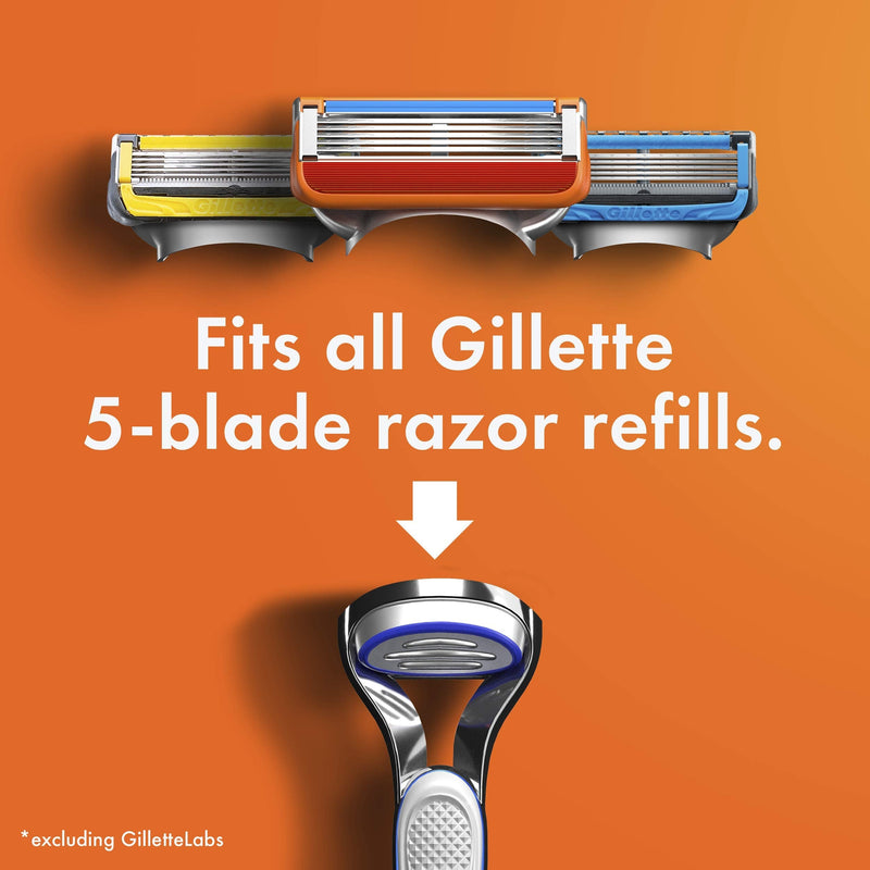 Gillette Fusion5 Razors for Men, 1 Gillette Razor, 4 Razor Blade Refills, Lubrastrip for a More Comfortable Shave Gillette