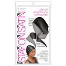 Stay On Satin Hair Wrap Tie Up Womens Head Scarf for Sleeping, Black Stay On Satin