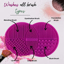 Lilyleaf Makeup Brush Silicone Cleaning Mat with Suction Cups (6.5 x 4.1 inches) - Makeup Brush Cleaner Pad with 5 Textures - Large Makeup Brush Silicone Mat - Portable Makeup Brush Scrubber Mat LILYLEAF MAKEUP ACCESSORIES TO MAKE LIFE EASIER