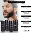 VOLT Grooming Instant Beard Color - Smudge and Water Resistant Quick Drying Brush on Color for Beards and Mustaches, Ebony (Brown/Black) VOLT