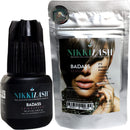 NIKKILASH BADASS SENSITIVE Eyelash Extension Glue with Latex-Free Low-Fume Low-Odor Less-Irritation | Formulated to Minimize Allergy Reactions For Sensitive Eyes Clients | Extra Strong Retention - 5ML NIKKILASH