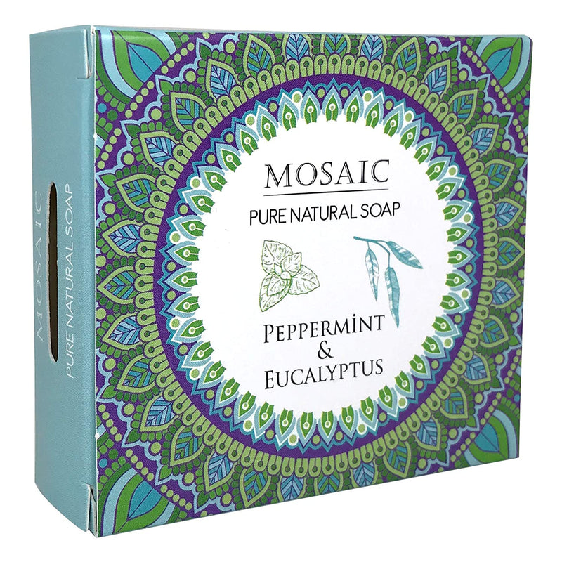Mosaic All Natural Soaps w/ Organic Ingredients, Shampoo Bar Soap, Vegan Soap, Cold Pressed, Hand Soap, Body Soap Bars for Men and Women, Moisturizing, Soap Bar Gift Set 4.0 oz (PREMIUM 1) AnatoliaDaphne