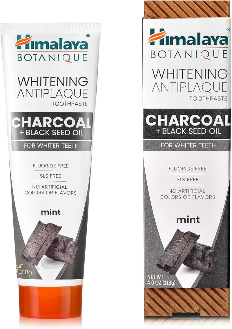 Himalaya Botanique Whitening Antiplaque Toothpaste with Charcoal + Black Seed Oil, Fluoride Free, for Whiter Teeth, 4 oz, 2 Pack… Infinity Warehouse