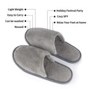 Gray Spa Slippers, Closed Toe(6 Pairs - 3L,3M) Disposable Indoor Hotel Slippers for Women, Fluffy Coral Fleece, Deluxe Padded Sole for Extra Comfort- Perfect for Guests, Hotel,Travel Foorame