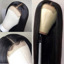 UNice Straight Silk Base Fake Scalp Human Hair T-Part Lace Closure Wigs for Black Women, Brazilian Virgin Hair Middle Part Wig Pre Plucked with Baby Hair 150% Density 18inch UNICE Store