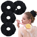 Ivyu Microfiber Hair Drying Scrunchies Towel Fiber - Buns Large Big Jumbo Black Scrunchie for Curl Hair for Shower Warp Wet Hair Anti Frizz Hair Products Absorbent Fast Sleep Scrunchy For Women Girls Ivyu
