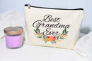 Moonwake Designs- Best Grandma Ever Makeup Bag, Gift for Grandma, Mother's Day Gift, Cosmetic Bag for Nana, Floral Bag, Travel Makeup Pouch Moonwake Designs