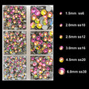 4000Pcs Mixed Size Hot Fix Round Crystals Gems Glass Stones Hotfix Flat Back Rhinestones (Vitrail Medium) MASSIVE BEADS