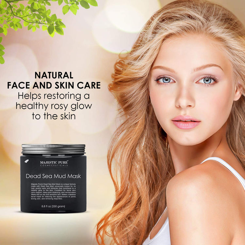 Majestic Pure Dead Sea Mud Mask and Dead Sea Mud Mask with Tea Tree Oil Bundle - Face and Skin Care Package MAJESTIC PURE