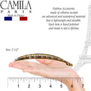 Camila Paris CP1040 5.5 inch French Banana Clip Hair Comb Classic Girls Updo Flexible Ponytail Holder Interlocking Banana Combs, Fashion Durable Styling Hair Accessories for Women, Made in France Camila
