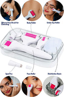 Derma Roller Kit 6 in 1 for Microneedling Face and Body, Titanium Needles 0.20, 0.25, 0.3mm length, Microneedle Roller for Home Use, Face Roller, Microdermabrasion, Safe for Beginners, Cosmetics INOTKA