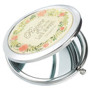 Rejoice In The Lord Always Compact Folding Mirror 2x Magnification Ultra Portable for Purses/Travel, Philippians 4:4 Bible Verse, Inspirational Gift Women Ladies Retreats Weddings Showers Christian Art Gifts Store