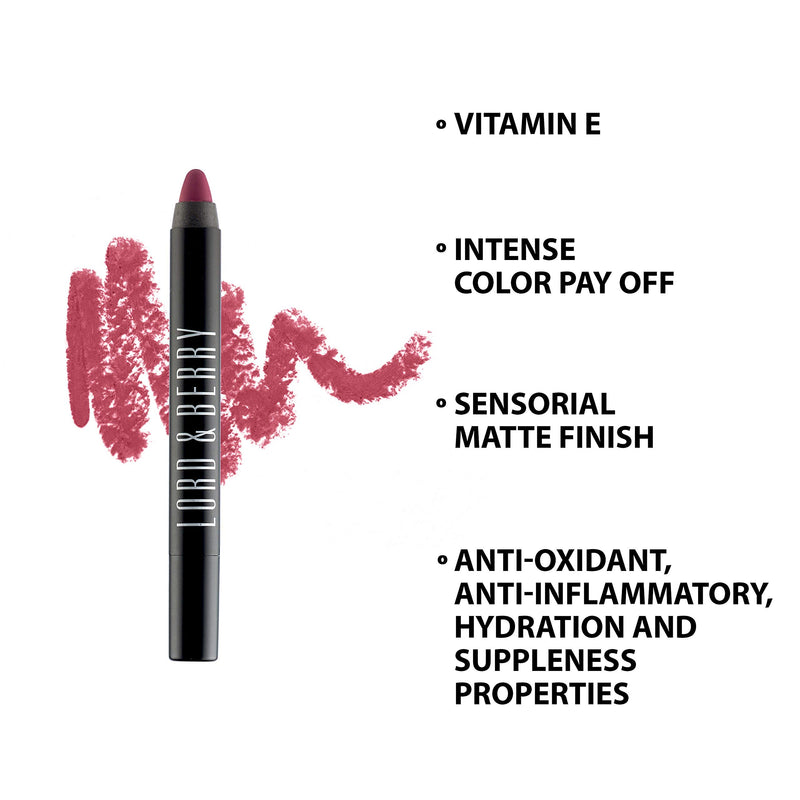 Lord & Berry 20100 Matte Crayon Lipstick, Moisturizing Jumbo Lip Stick Enriched With Vitamin E martinandmark.com