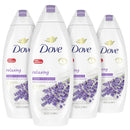 Dove Body Wash with Pump Relaxing Lavender Oil & Chamomile 3 Count for Renewed, Healthy-Looking Skin Gentle Skin Cleanser with 24hr Renewing MicroMoisture 30.6 oz Infinity Warehouse